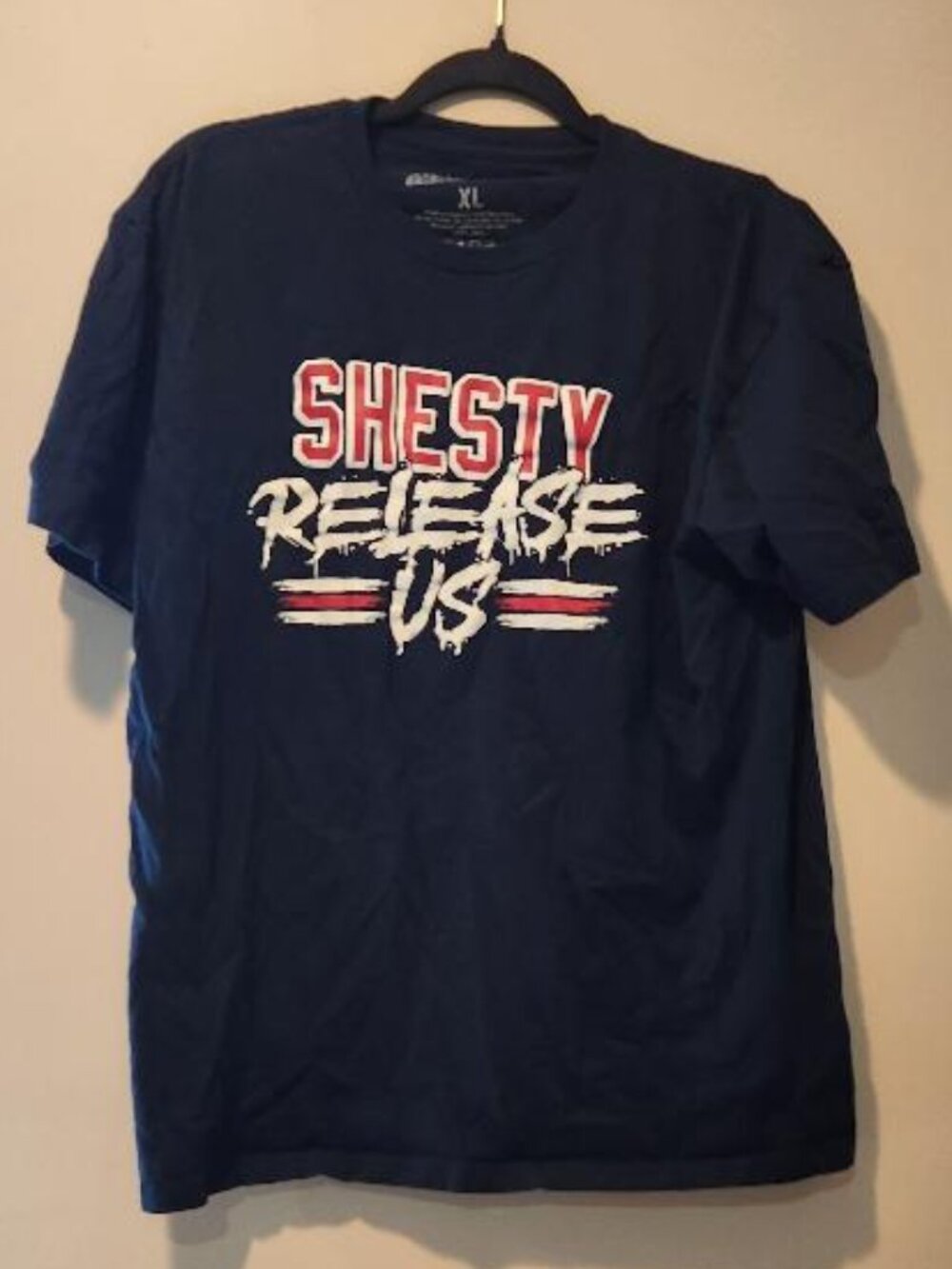 New York Rangers "Shesty Release Us" Mens T-shirt We Bleed Blue